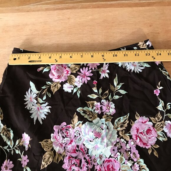 Cinnamon Girl Swing Skirt Women XS Green Floral Knee Length Preppie Pull On - Picture 6 of 7